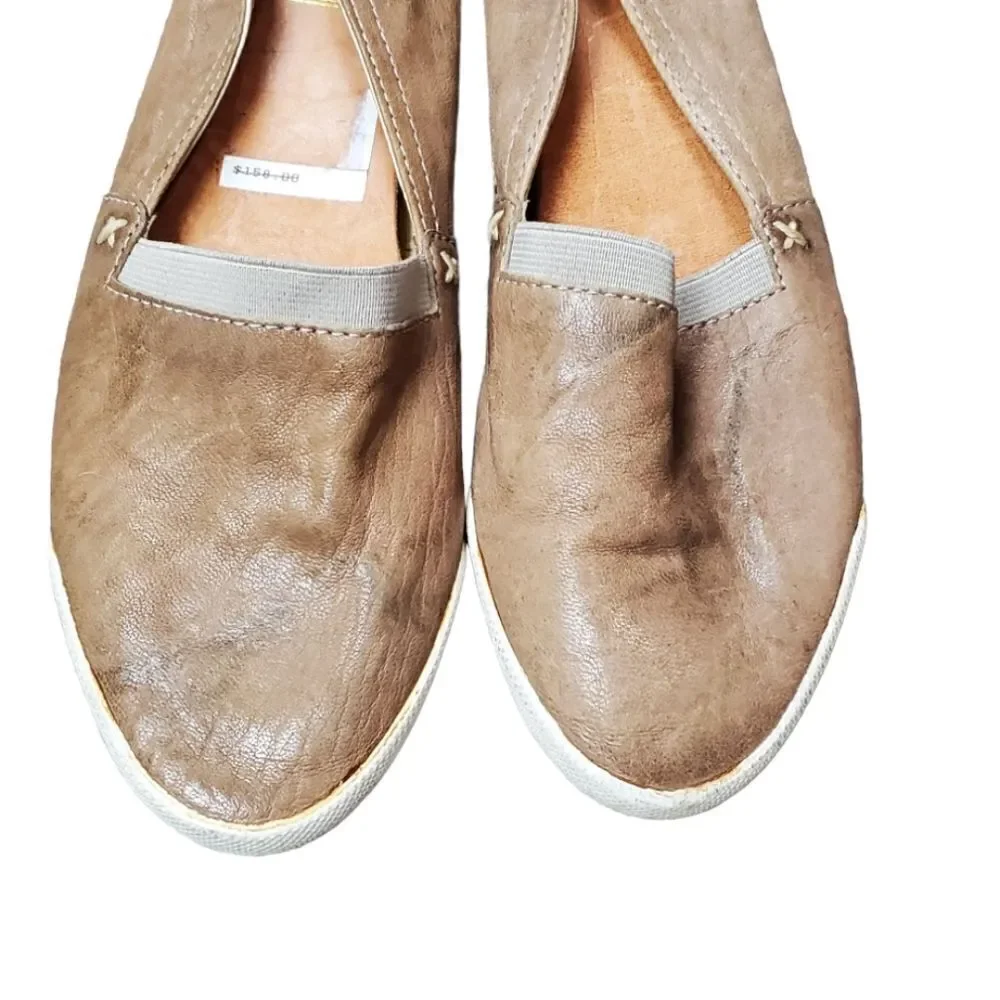 Frye Beige  Leather Slide Slip on Shoes